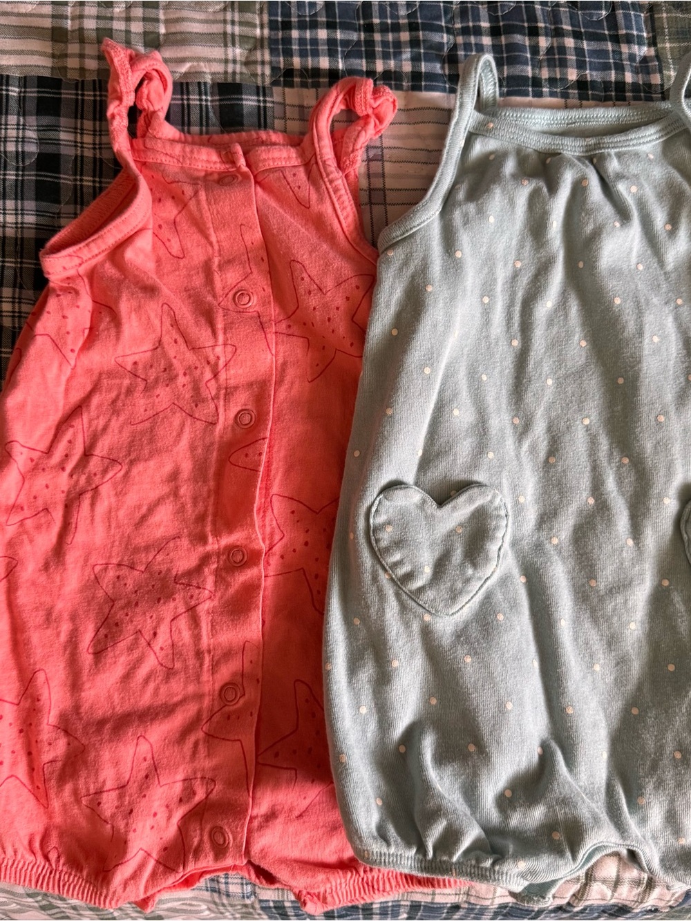 Five baby girl rompers